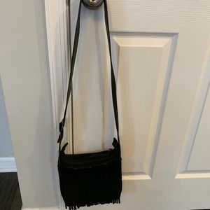 Minnetonka Black Fringe Cross Body Purse